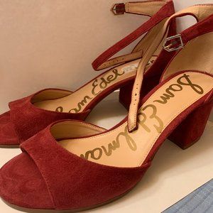 Shoes Red Suede (Open toe) 2.5" heel